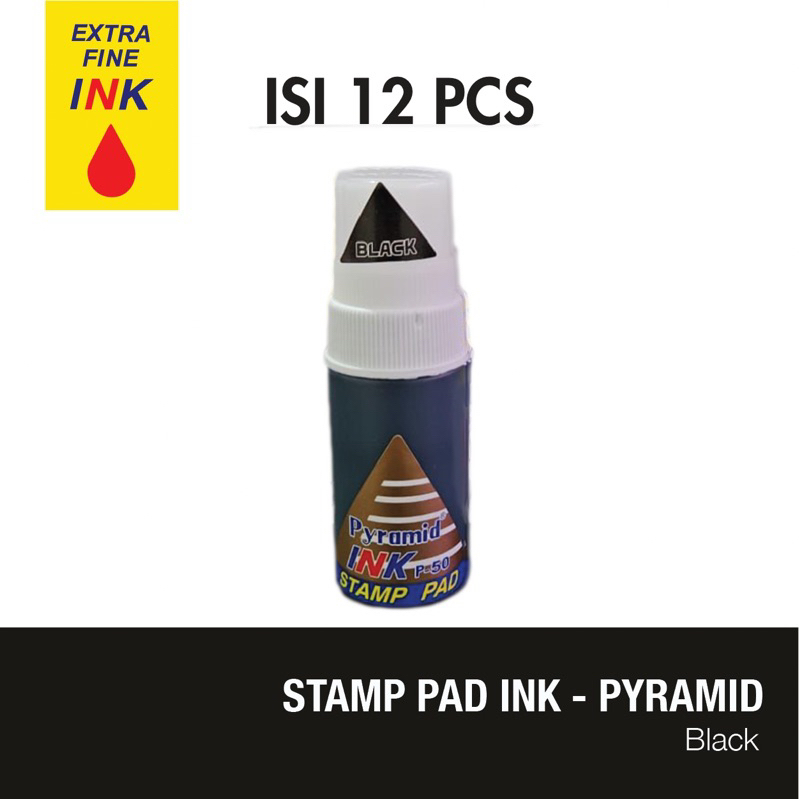 

[PYRAMID] Tinta Stempel / Stempel pad black / Refill Tinta Isi 12 ( 1 Lusin )