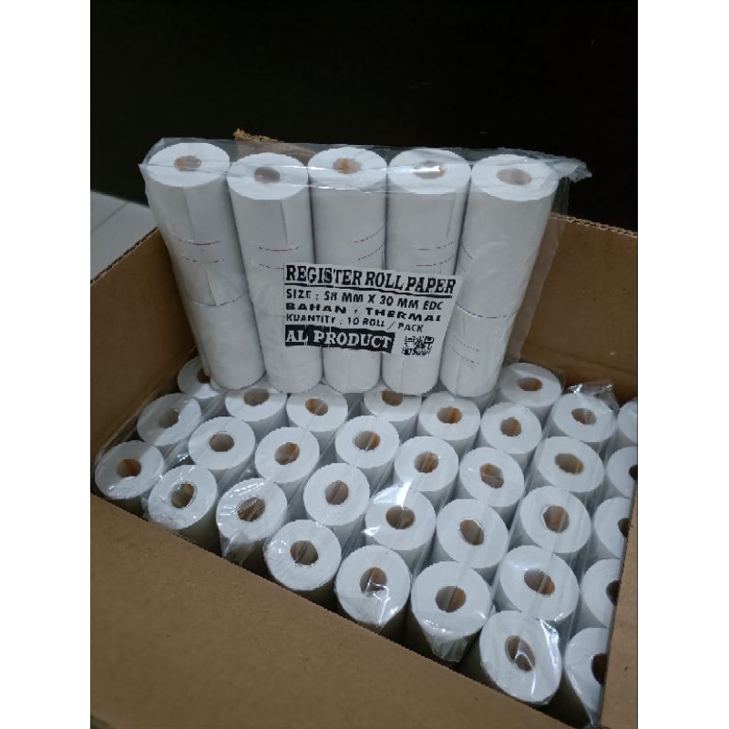 

Kertas Thermal Struk Kasir EDC 58x30/57x30 Paper Roll 58 x 30/57x30/58x31