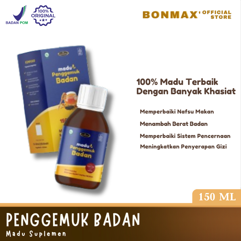 Madu Gemuk Penggemuk Badan Penambah Nafsu Makan Berat Badan Anak dan Dewasa Cepat Naik Ampuh BPOM
