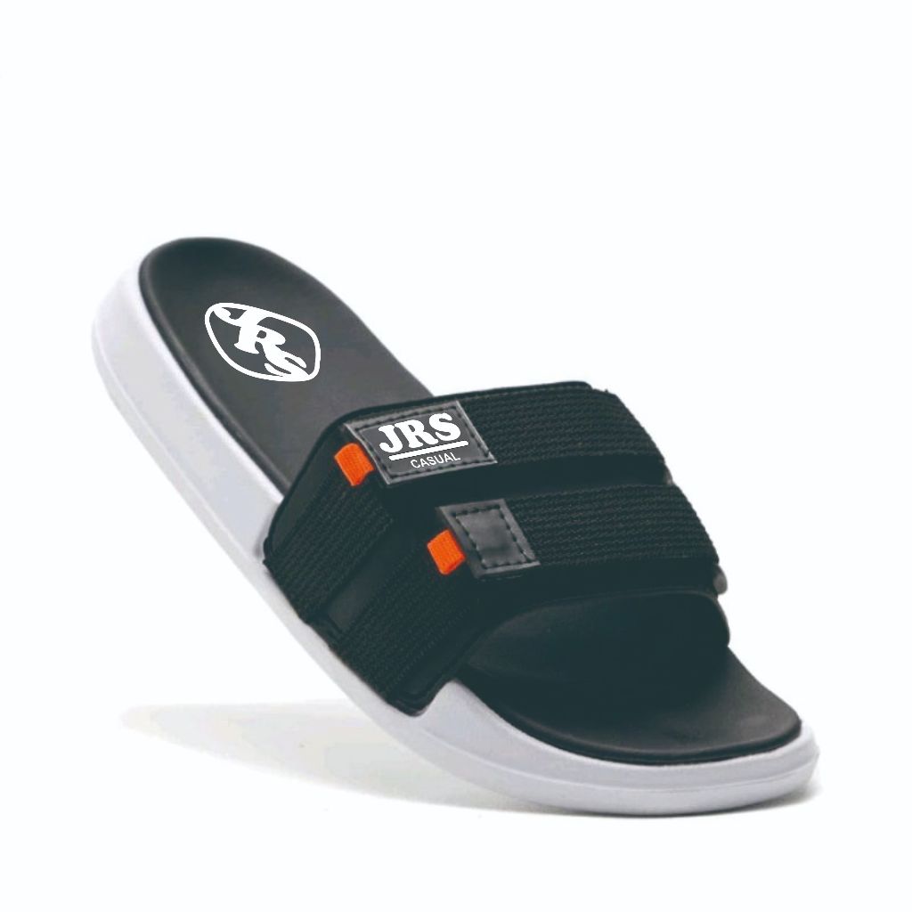 Sandal slip on pria sandal slide slop pria sandal dewasa pria sandal putih hitam & putih abu