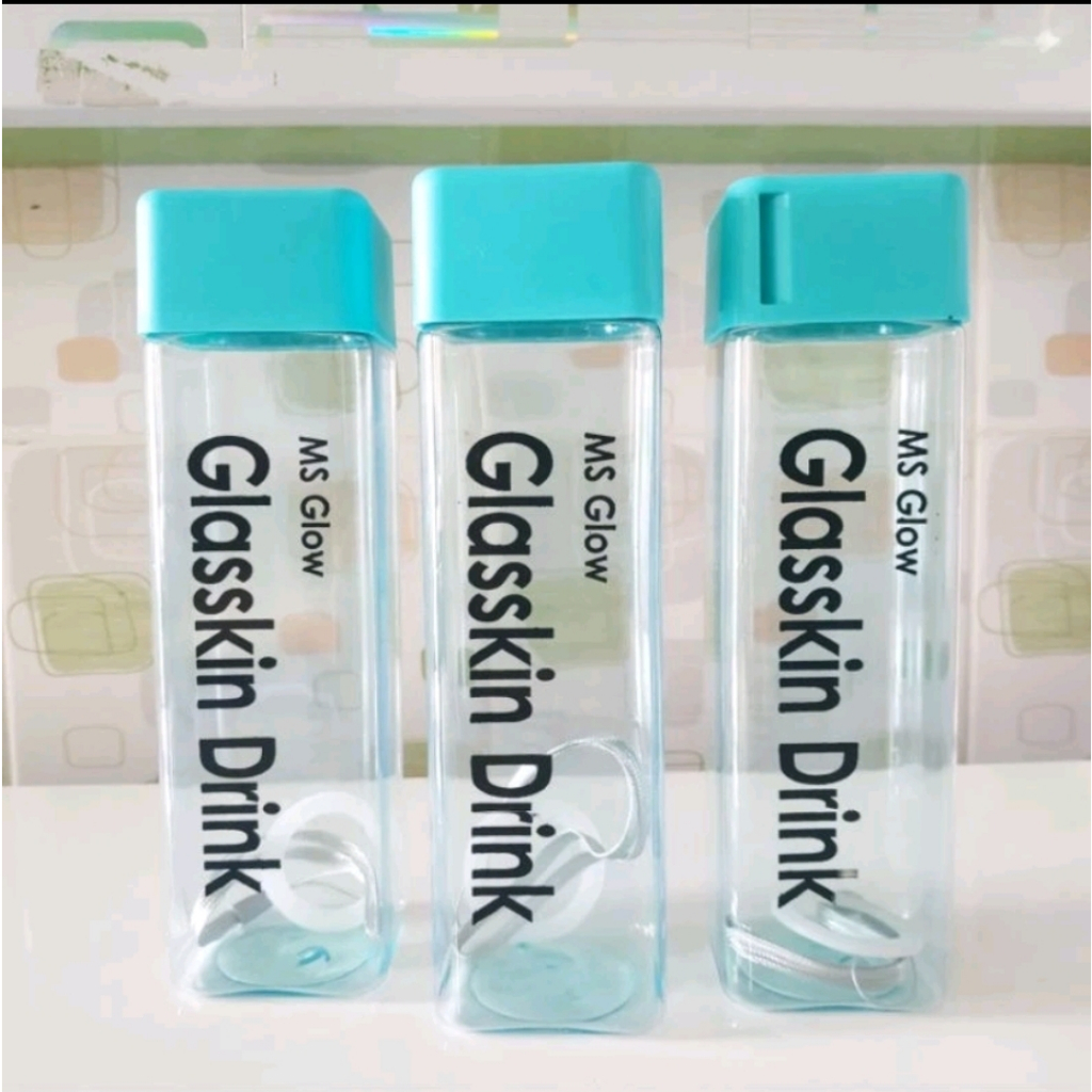 Botol Minuman Ms Glow Original / Tumbler Minuman / My Bottle kotak botol persegi Ukuran 500ML