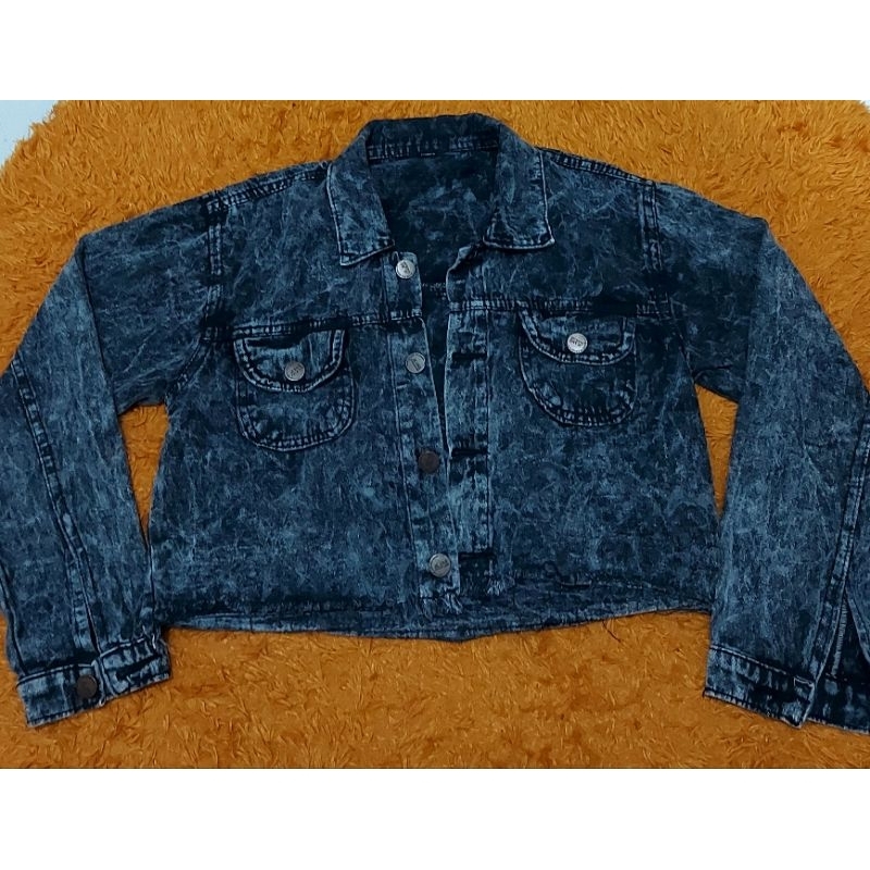 Jaket Crop Denim Oversize Preloved