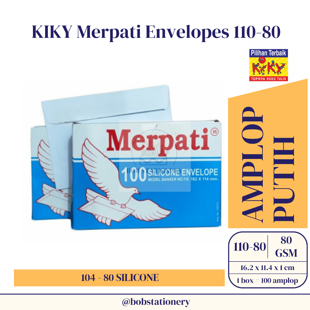 

KIKY Merpati Envelopes 80 gsm No. 110 SILICONE Amplop Putih