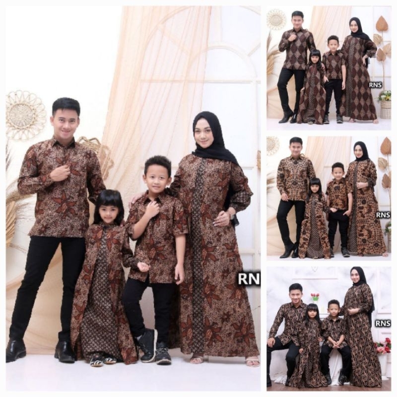 Batik Couple Keluarga Gamis Busui Motif Prasasti Batik Keluarga Seragam Couple Gamis Family Set Kelu