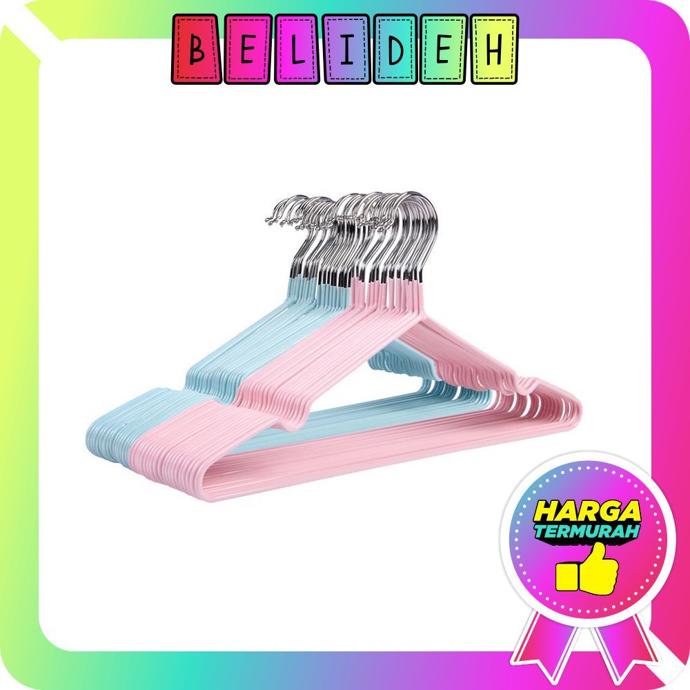 BELIDEH 1 PC Gantungan Baju DEWASA 42 CM / Hanger Warna Stainless Steel Import Murah R427
