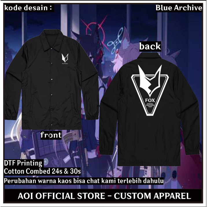 Jaket Fox Platton Blue Archive