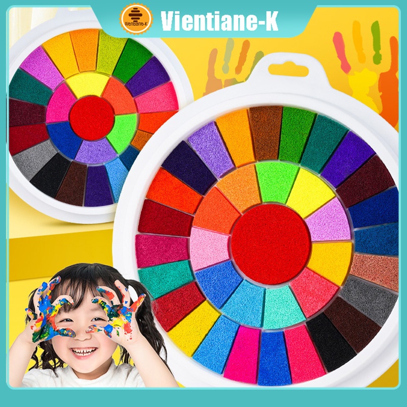 

25 Warna Cap Tangan Finger Painting Anak Melukis Dengan Jari