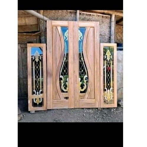 pintu kupu tarung jati + cendela