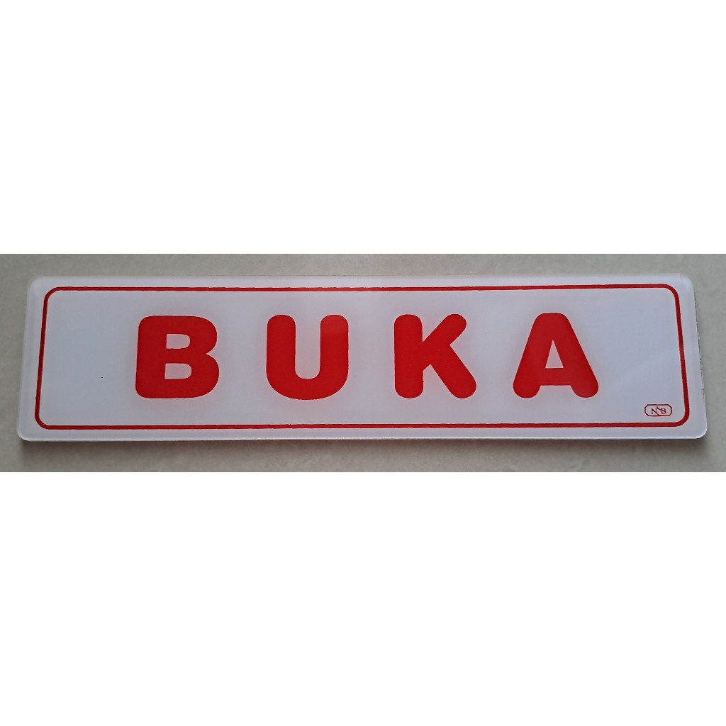 

Sign Label Acrylic/Label Akrilik Kecil - Buka ( 5x20cm)