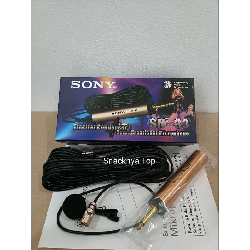 Mic SONY SN-33/Mic jepit sony SN-33 free kabel mic clip on sony sn 33