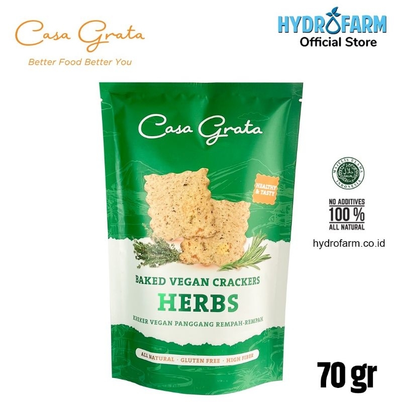 

Casa Grata - Baked Vegan Crackers Herbs Gluten Free