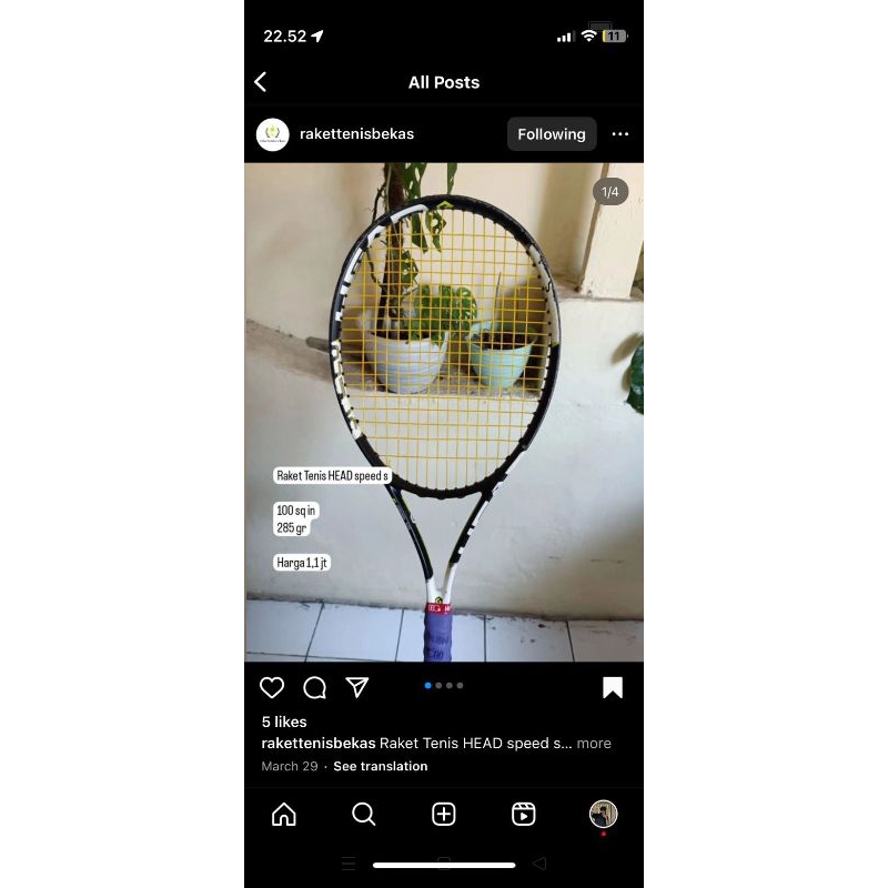 raket tenis head speed s