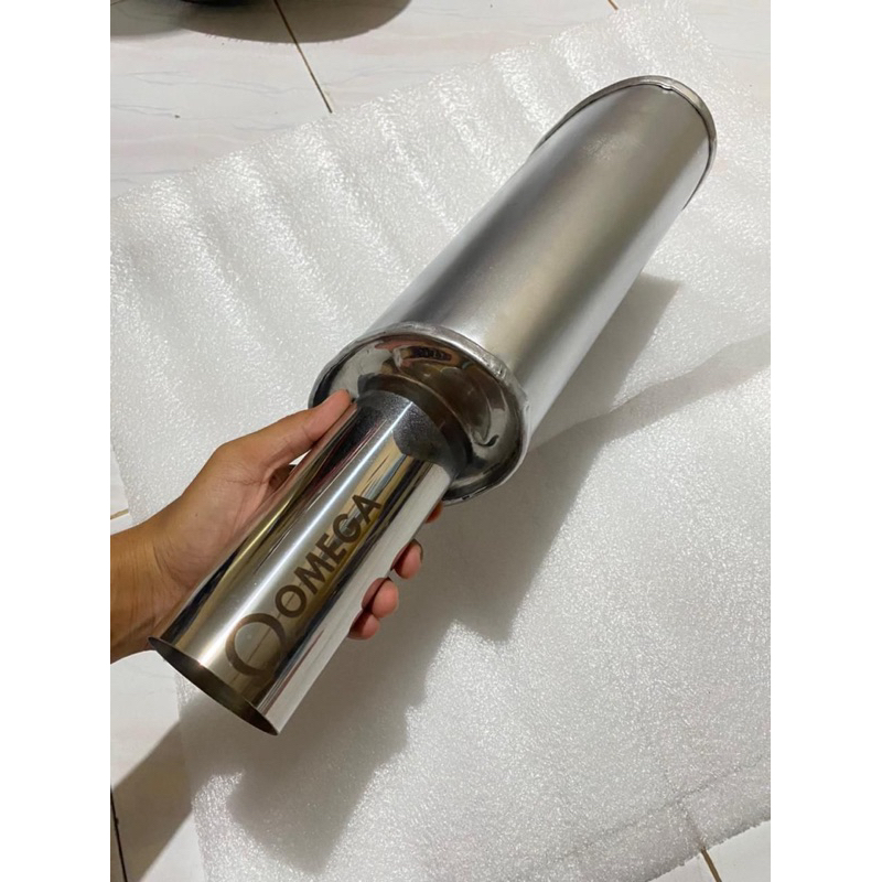 Knalpot Omega Muffler Mobil Racing Omega Gahar Bass Kering Adem Bulat Muffler Tabung Variasi Kenalpo
