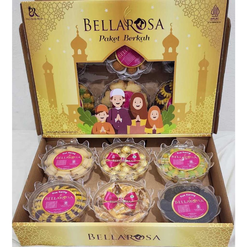 

BELLAROSA Hadiah Hampers Paket Berkah Kue Snack Makanan Ringan Untuk Hari Raya Lebaran Ramadhan Termurah
