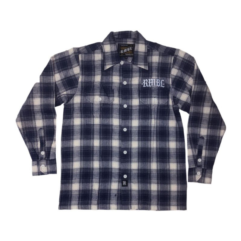 KEMEJA FLANEL RMBL LOGO TEXT NAVY / FLNL RMBLTXT NV