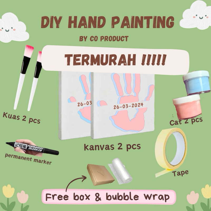 

DIY Hand Painting Kit 1 set [free box]| canvas lukis Lengkap | set lukis tangan couple