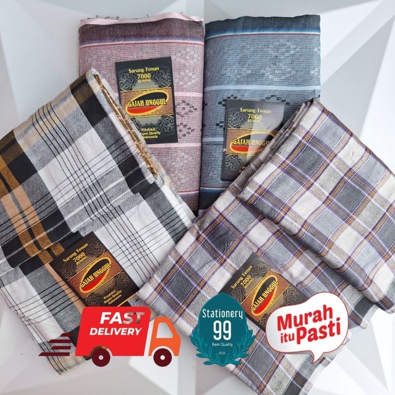 GAJAH Unggul- Sarung Tenun Gajah Unggul/Sarung Dewasa/Sarung 7000 benang/sarung Lebaran
