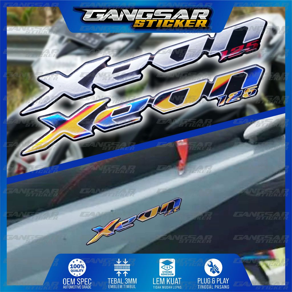 Emblem yamaha xeon / emblem timbul yamaha xeon / emblem titanium xeon / stiker logo yamaha xeon