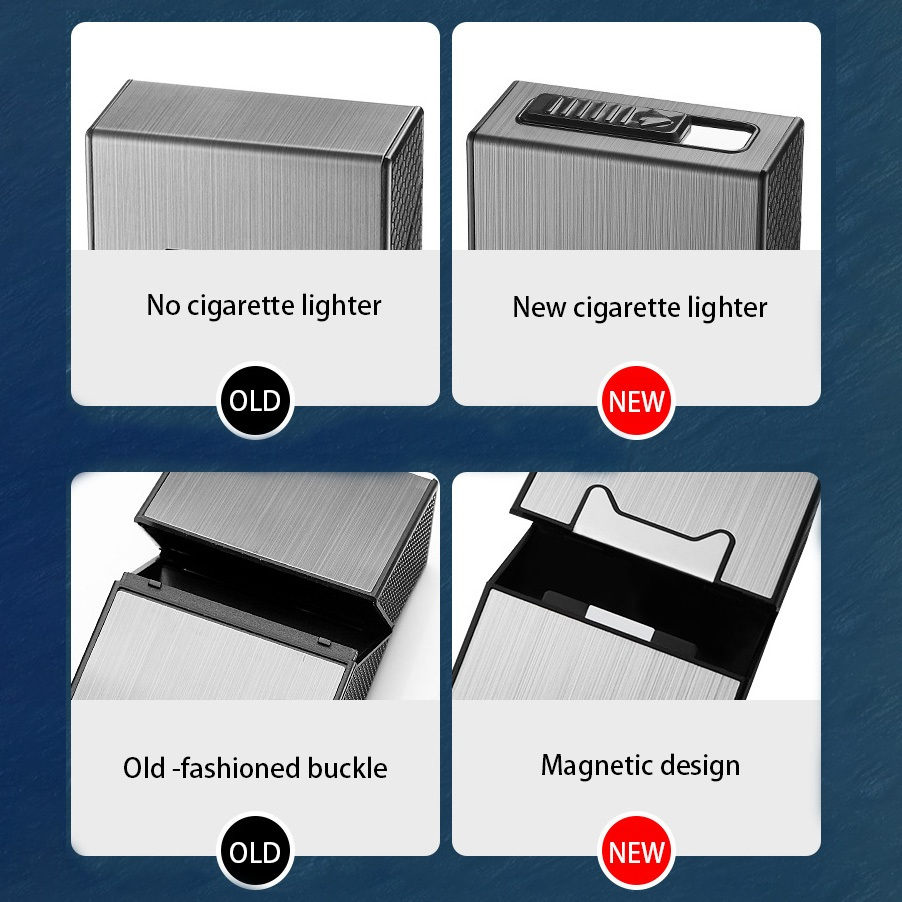 Kotak Rokok Pemantik Listrik Usb Isi Ulang Wadah Rokok Travel Tahan Air Kemasan Luar Ruangan