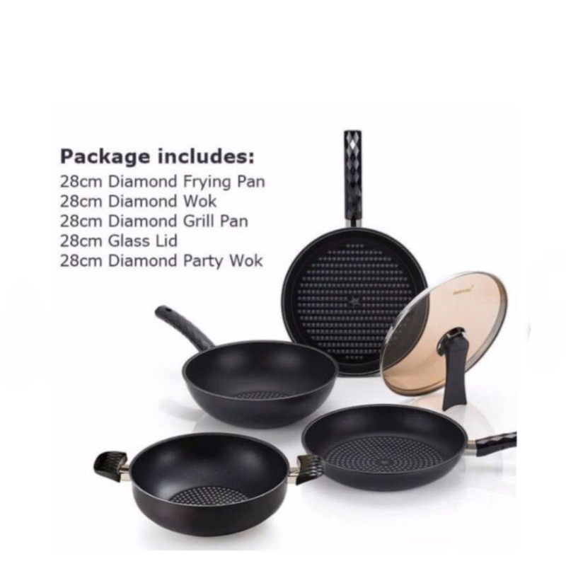 Happycall Diamond Frying Pan Set ORIGINAL