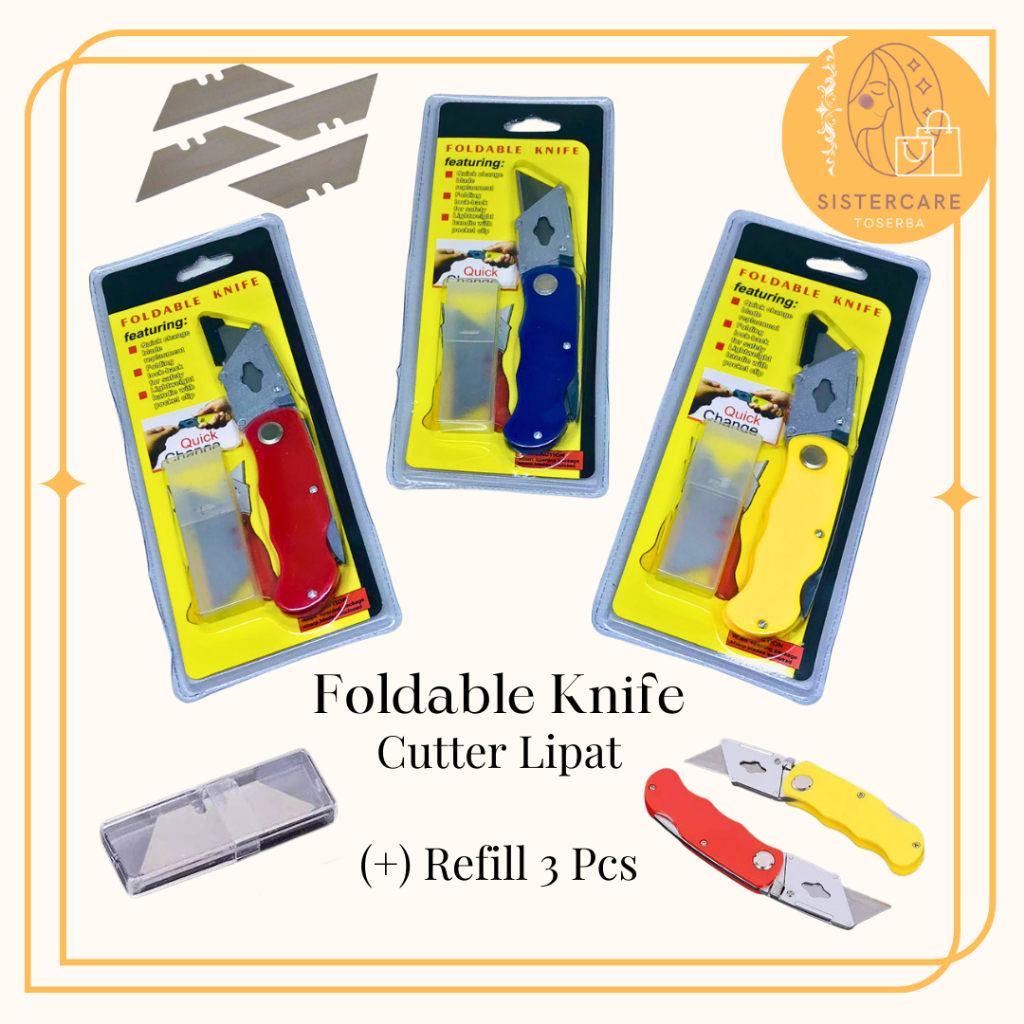 

SISTERCARE - Karter Lipat Pisau Kater Lipat Foldable Knife Cutter Serbaguna Multifungsi