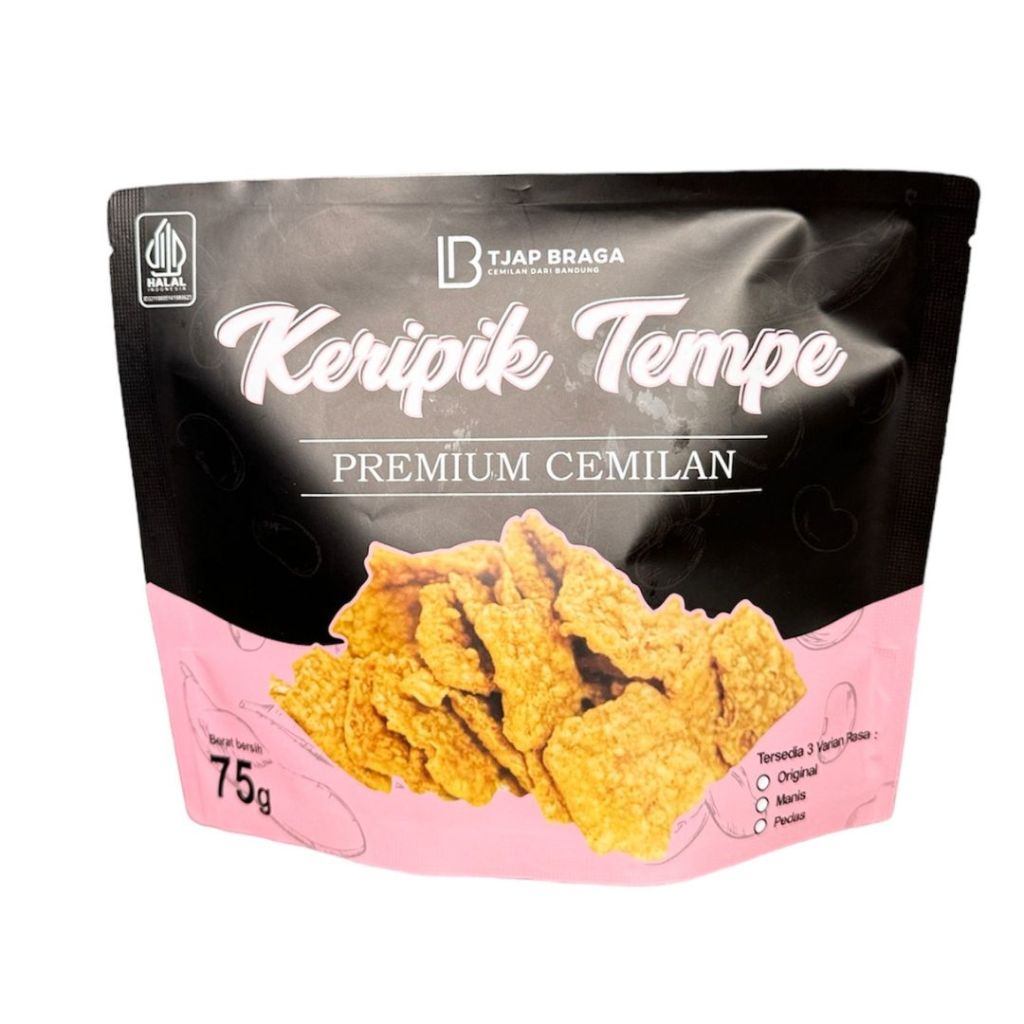 

Tjap braga keripik tempe original/manis/pedas 75gram