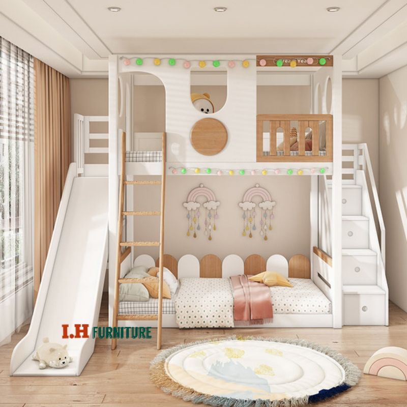 Set tempat tidur tingkat , Kamar anak , Mainan anak , Ranjang tingkat anak , Bisa custom , Dipan tin