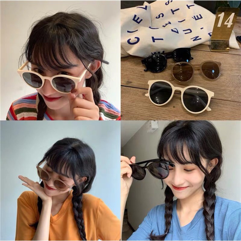 𝗠𝗮𝘁𝗮𝗺𝗮𝘁𝗮 𝗚𝗿𝗼𝘀𝗶𝗿 - kacamata Bulat Kacamata Hitam Wanita Pria Sunglasses Import Murah / Kacamata Dewas