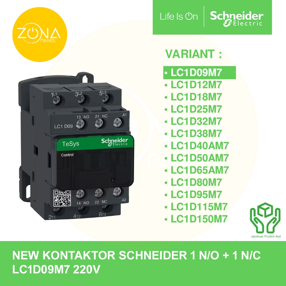 KONTAKTOR CONTACTOR SCHNEIDER LC1D09M7 LC1D09 D09 220V NEW ORIGINAL