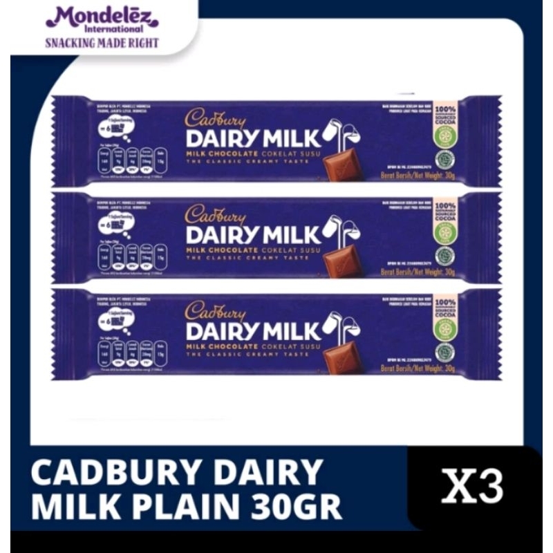 

Cadbury dairy milk 30gr x 3pcs