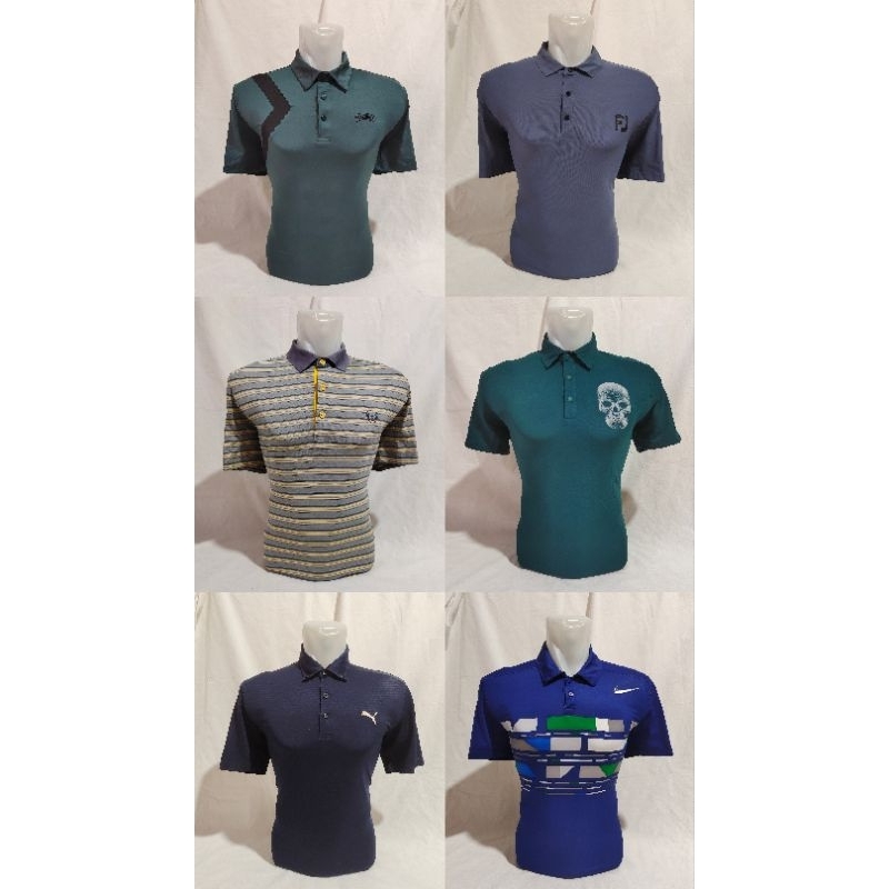 Kaos Kerah Polo Shirt Cowok Pria Casual Golf Sport Bahan Jersey Poliester Lembut Thrift Second