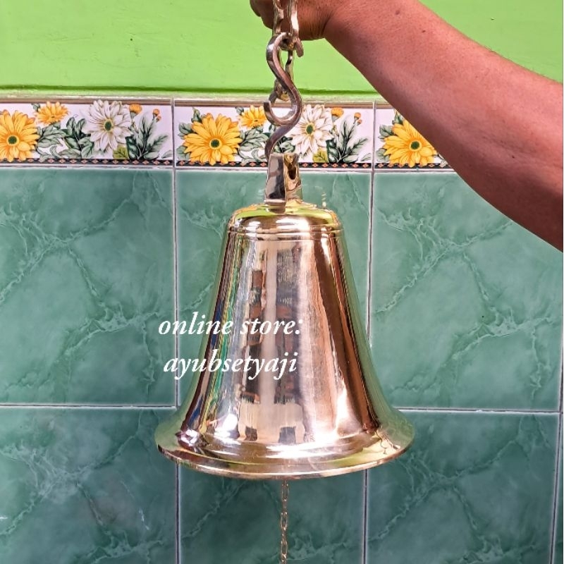 Lonceng Kuningan BEL KAPAL Kerucut Rantai BEL SEKOLAH Jumbo Besar Klintingan krincingan Lonceng Gere
