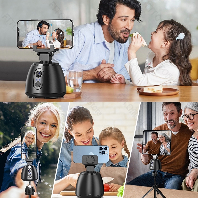 [BISA COD] FTT F4 Auto Face Tracking Gimbal Handphone Stabilizer 360° Gimbal Tripod with Remote Auto Tracking Phone Holder Kamera Penginderaan Sudut Lebar untuk Vlogging, TikTok, dan Streaming untuk IOS/ANDRIOD SISTEM-5