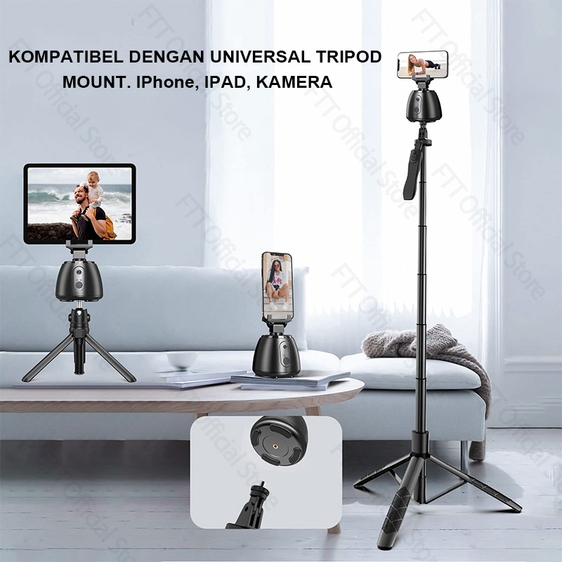 [BISA COD] FTT F4 Auto Face Tracking Gimbal Handphone Stabilizer 360° Gimbal Tripod with Remote Auto Tracking Phone Holder Kamera Penginderaan Sudut Lebar untuk Vlogging, TikTok, dan Streaming untuk IOS/ANDRIOD SISTEM-8