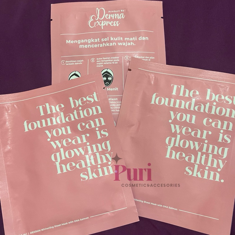 Derma Express Whitening Sheet Mask | Masker Pencerah Glowing Wajah