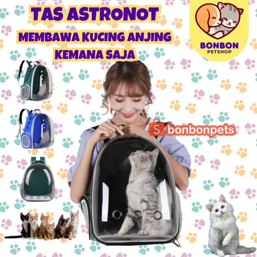 Tas Ransel Astronot Kucing Transparan Tas Astronaut Kucing Besar Pet Accessories Tas Kucing Astronot