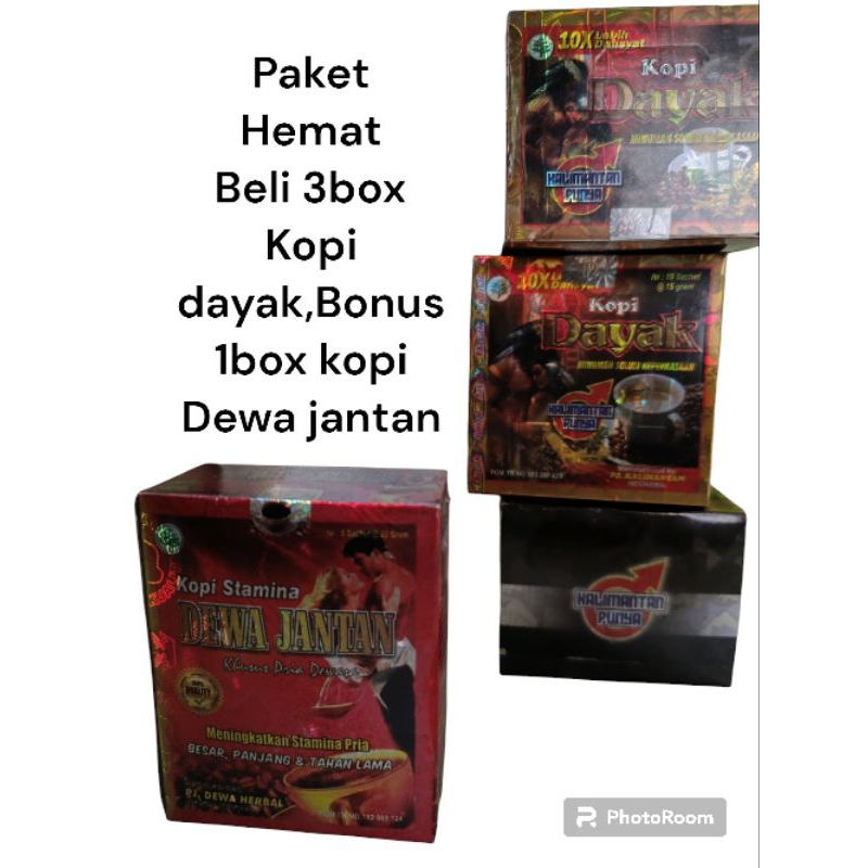 

Kopi Dayak{Beli 3box Bonus 1box kopi dewa jantn)