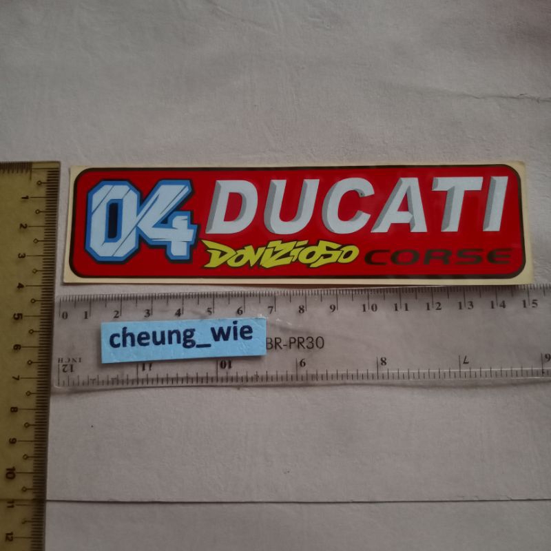 

stiker sticker cutting logo Ducati Corse 04 Andrea Dovizioso Red merah