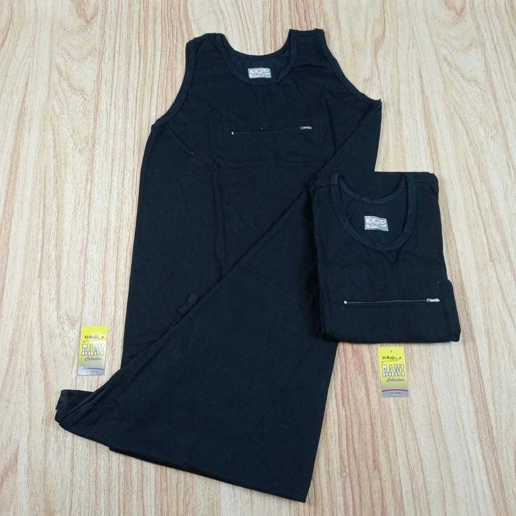 Dalaman Gamis Selutut Wanita Khusus Hitam Haji Dan Umroh | Dalaman Wanita Singlet Kantong | Dalaman 