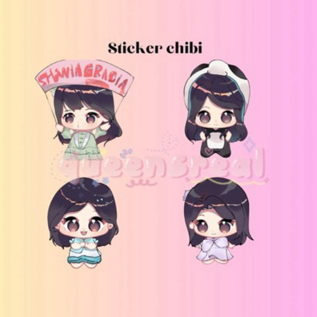 

sticker hologram chibi member Jkt48