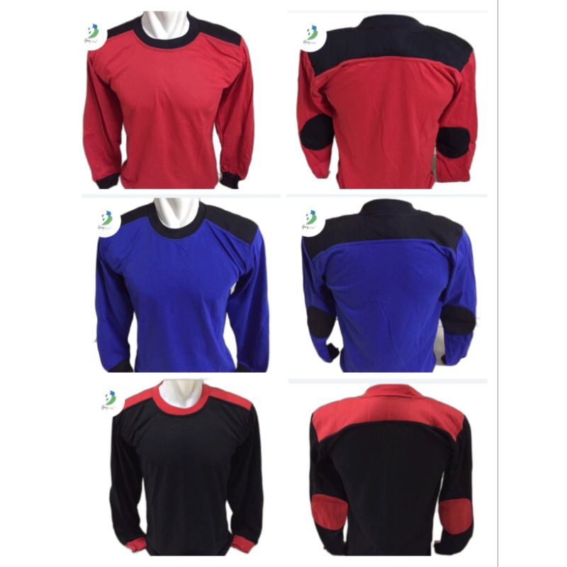 Kaos Oblong Lengan Panjang /Kaos polos lengan panjang kaos busa polos security biru