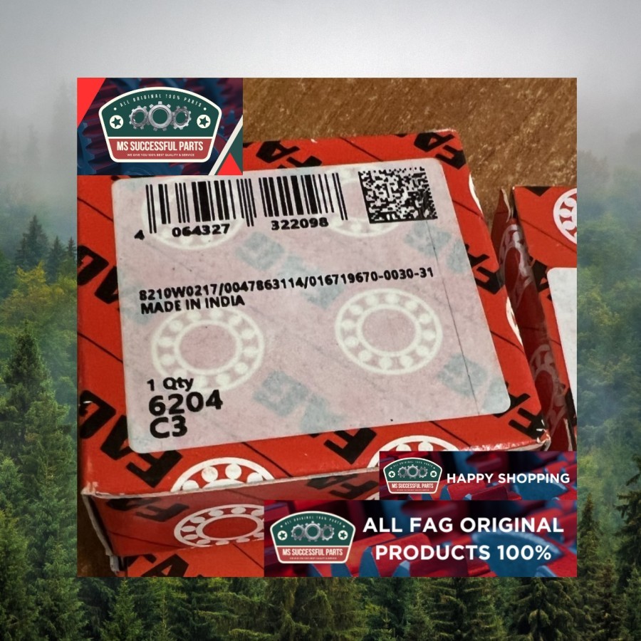 BEARING 6204 C3 FAG ORIGINAL 6204C3
