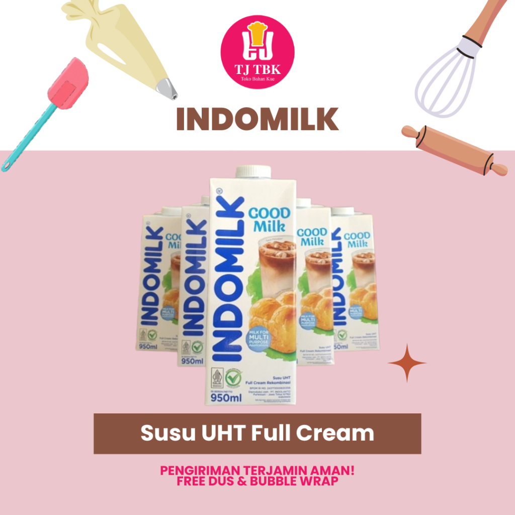 

Susu INDOMILK UHT Full Cream Good Milk Plain 950ml (KEMASAN BARU) | Toko Bahan Kue TJ