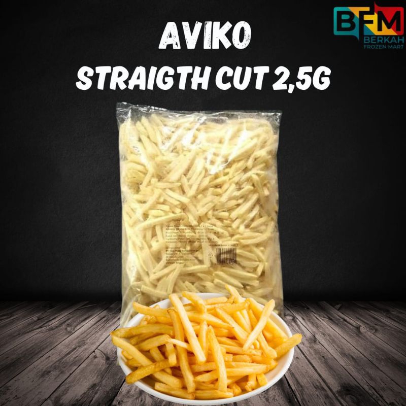 

Aviko Straight cut 2,5 kilo,Aviko Crinkle2,5 kilo,Aviko Shoestring 2,5 kilo