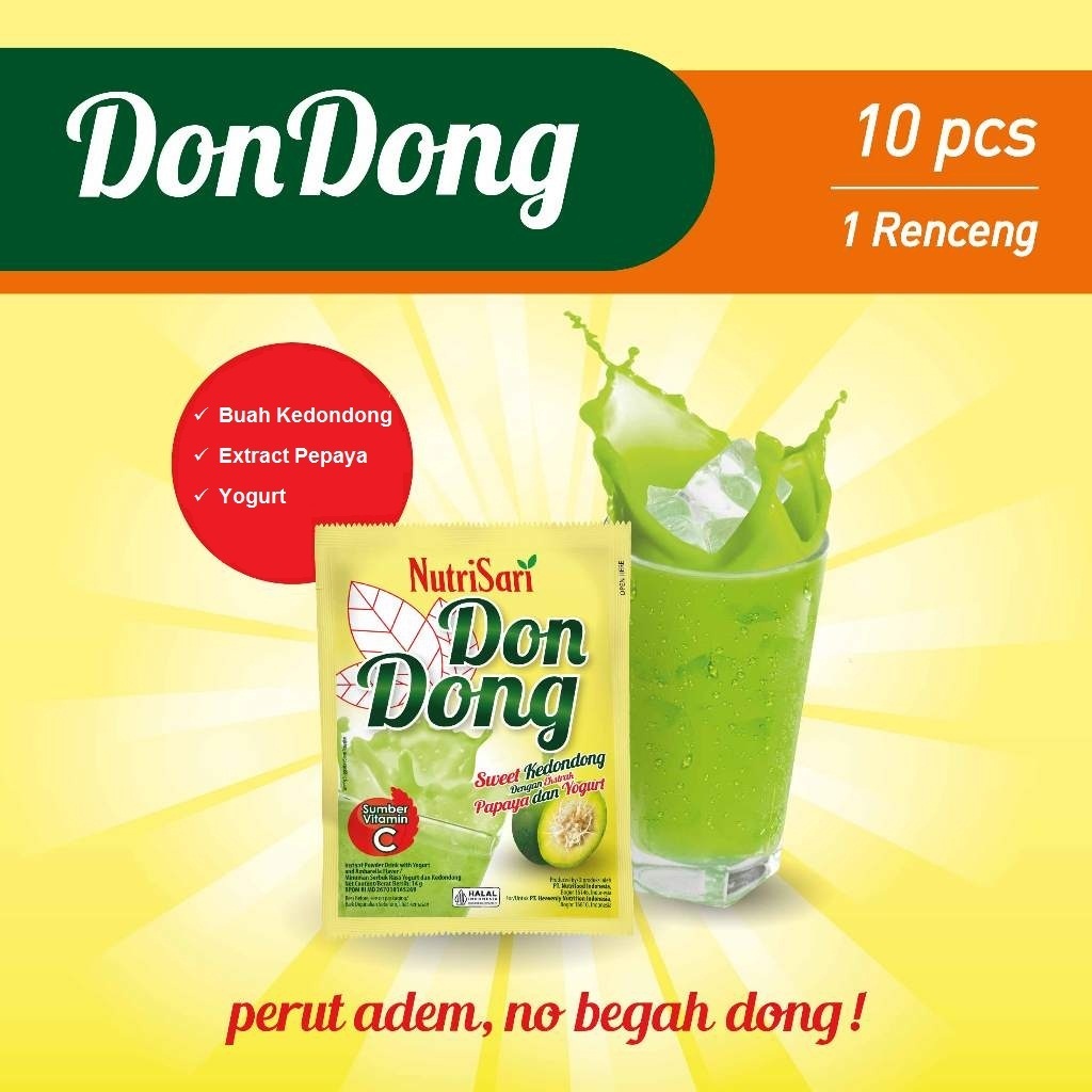 

Nutrisari Don Dong Minuman Serbuk Sweet Kedondong Sumber Vit C 1Renceng isi 10 sachet Minuman Dingin / Hangat