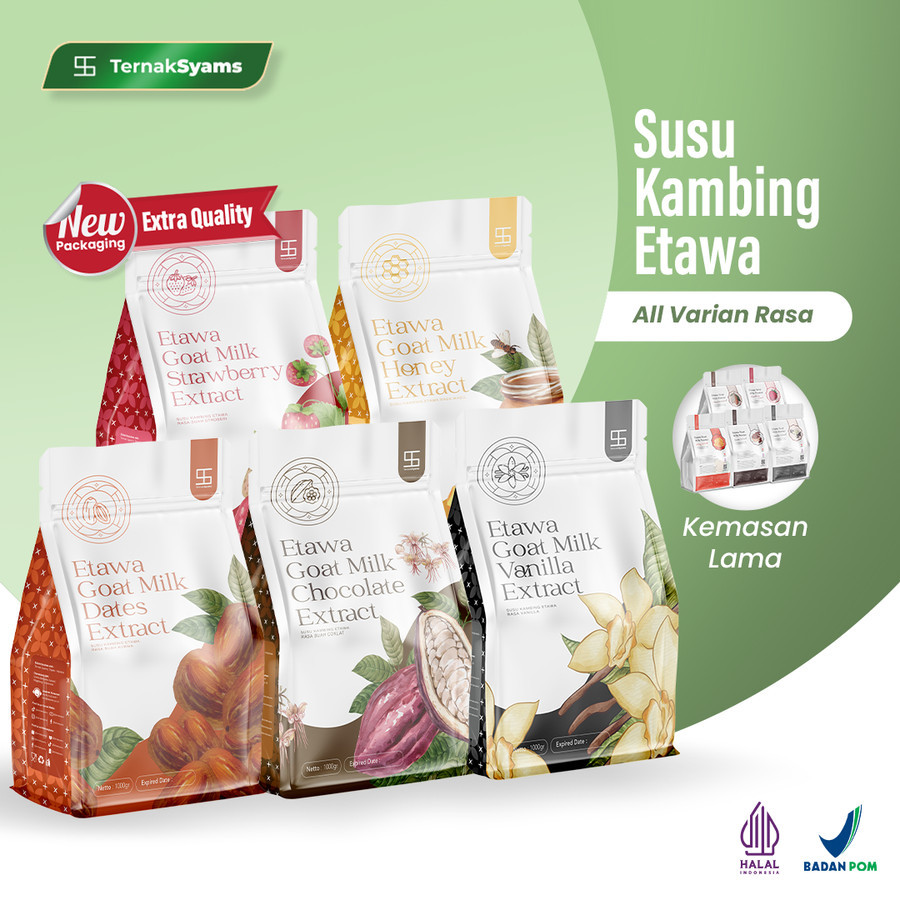 

Ternak Syams - Susu Kambing Etawa Bubuk Rasa Varian Cokelat coklat Chocolate stoberi strawberry vanilla vanila vanili kurma qurma honey madu Syams 500 gram 1/2 kg Pure Murni Alami Organik Pasteurisasi tanpa campuran gula Original Kiloan Asli Natural choco