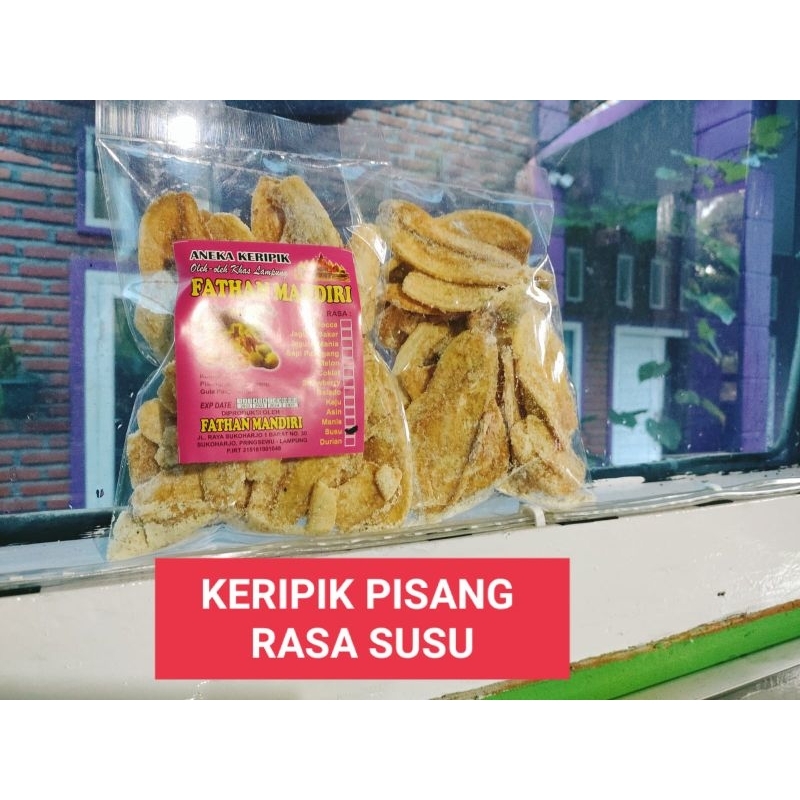 

kripik pisang kepok rasa susu premium kemasan 500 gram