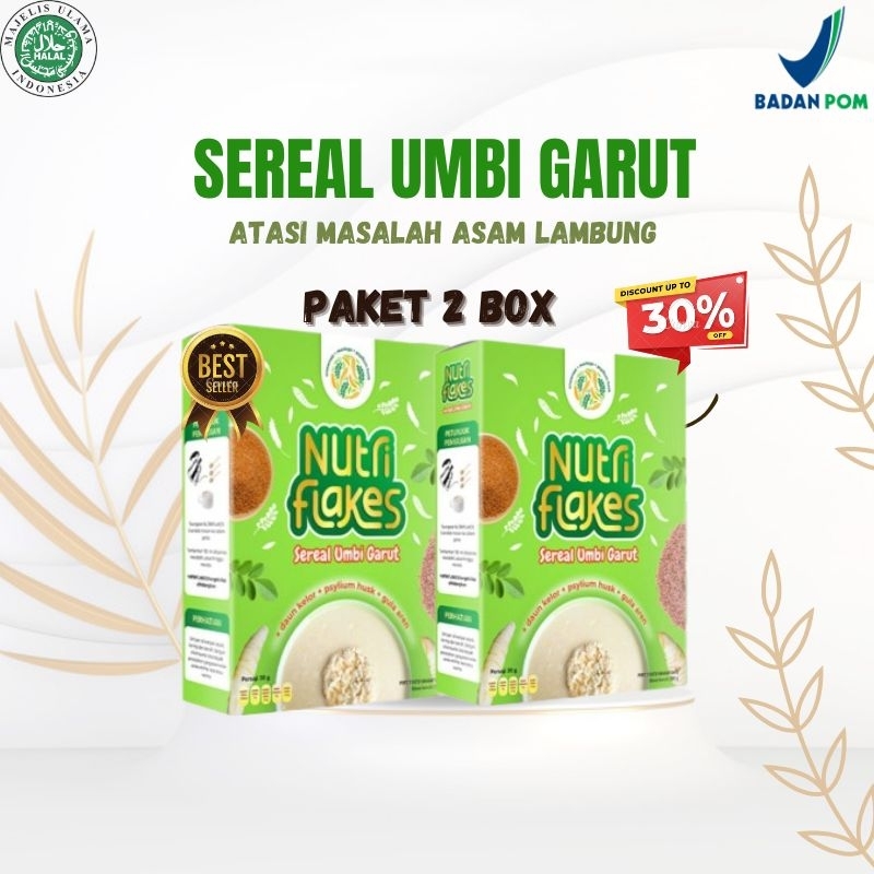 

Nutriflakes Sereal Umbi Garut Solusi Asam lambung Original 1 Box