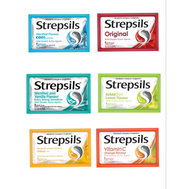 

Strepsil / Strepsils Permen pelega tenggorokan 8 butir