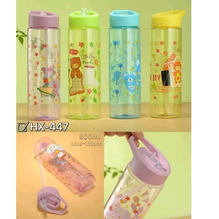 botol minum sedotan anak 800ml HX 447,botol sedotan anak plastik